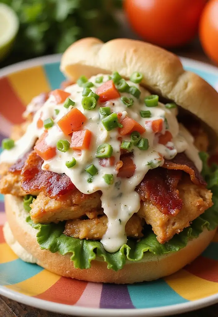 28 Chicken Bacon Ranch Sandwich Recipes That Feel Indulgent - 5. Loaded Chicken Bacon Ranch Sandwich