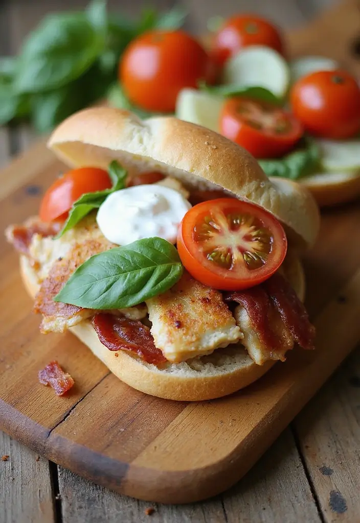 28 Chicken Bacon Ranch Sandwich Recipes That Feel Indulgent - 6. Caprese Chicken Bacon Ranch Sandwich