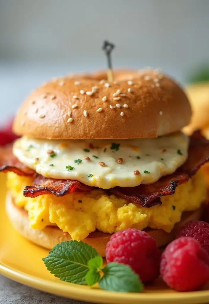 28 Chicken Bacon Ranch Sandwich Recipes That Feel Indulgent - 9. Breakfast Chicken Bacon Ranch Sandwich