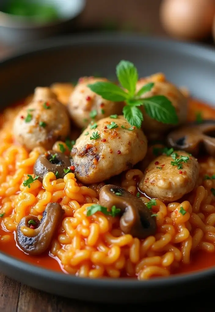 28 Chicken and Mushroom Risotto Recipes That Feel Fancy 11 28 Chicken and Mushroom Risotto Recipes That Feel Fancy - 10. Spicy Chicken and Mushroom Risotto