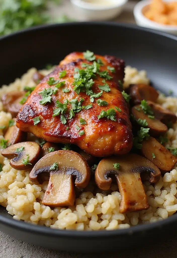 28 Chicken and Mushroom Risotto Recipes That Feel Fancy 18 28 Chicken and Mushroom Risotto Recipes That Feel Fancy - 17. BBQ Chicken and Mushroom Risotto