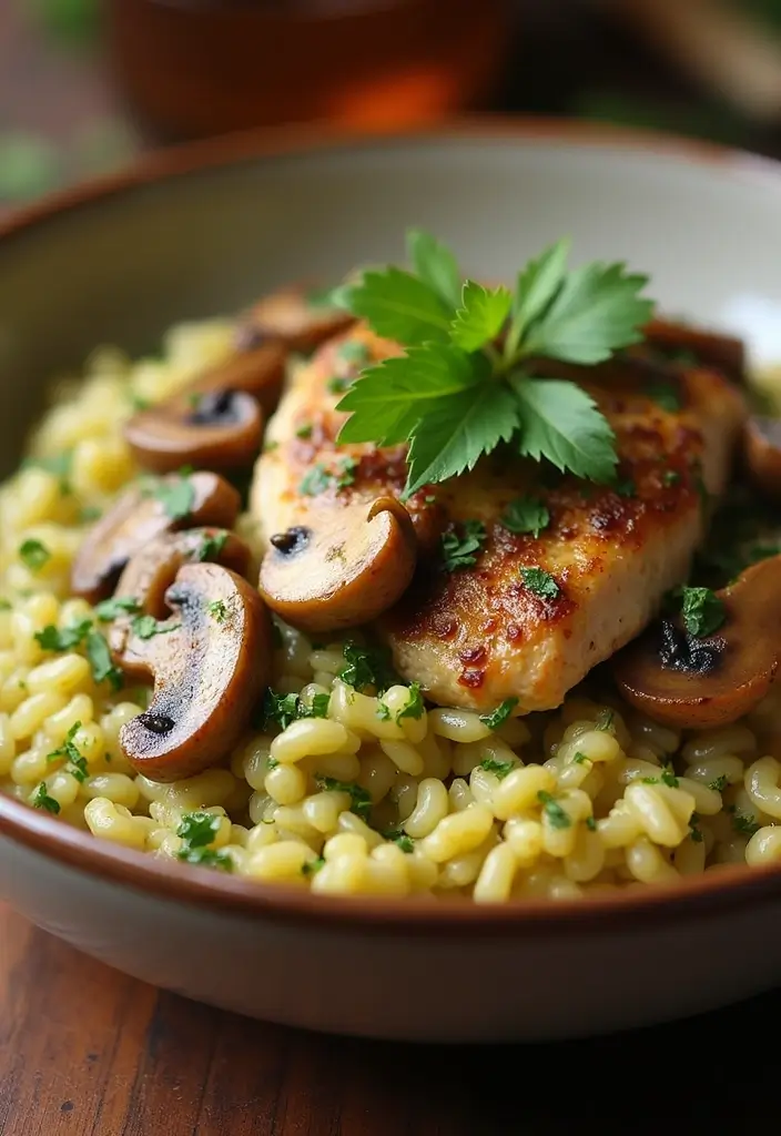 28 Chicken and Mushroom Risotto Recipes That Feel Fancy 22 28 Chicken and Mushroom Risotto Recipes That Feel Fancy - 21. Chicken and Mushroom Risotto with Walnut Pesto