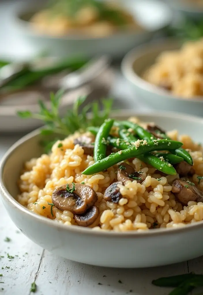 28 Chicken and Mushroom Risotto Recipes That Feel Fancy 28 28 Chicken and Mushroom Risotto Recipes That Feel Fancy - 27. Chicken and Mushroom Risotto with Green Beans