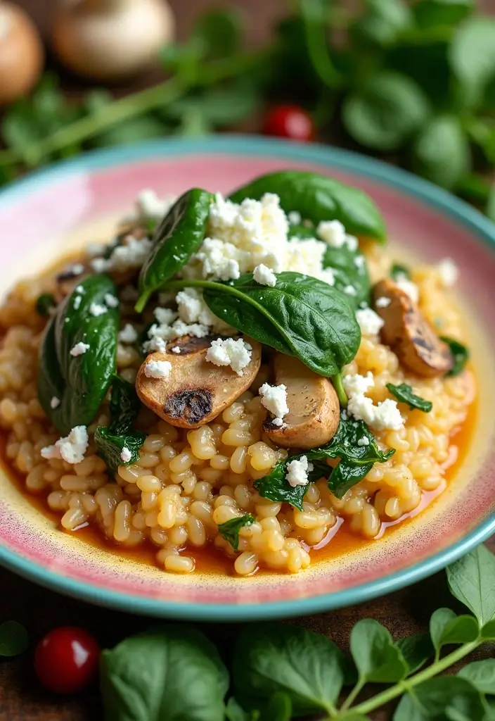 28 Chicken and Mushroom Risotto Recipes That Feel Fancy 5 28 Chicken and Mushroom Risotto Recipes That Feel Fancy - 4. Spinach and Feta Chicken Mushroom Risotto