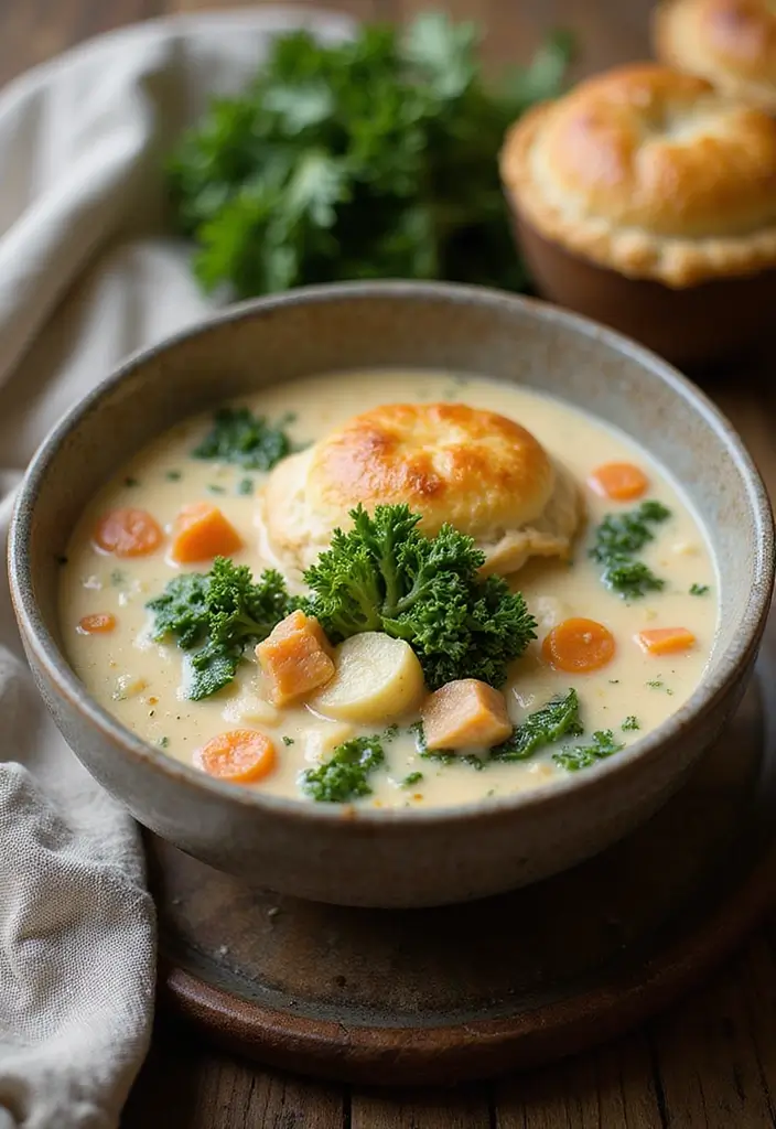 28 Creamy Chicken Pot Pie Soup Recipes That Feel Like a Hug - 17. Creamy Chicken Pot Pie Soup with Kale