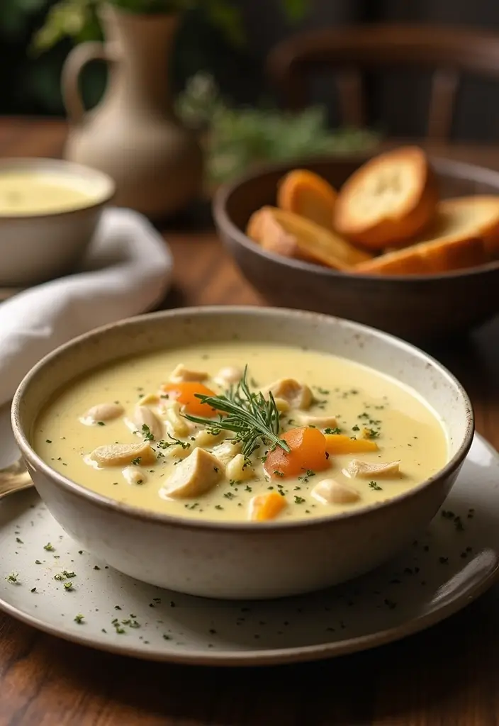28 Creamy Chicken Pot Pie Soup Recipes That Feel Like a Hug - 21. Creamy Chicken Pot Pie Soup with Herbs de Provence