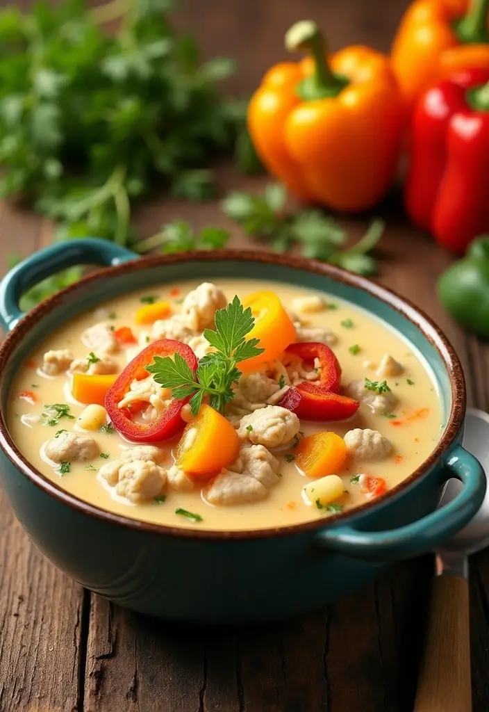 28 Creamy Chicken Pot Pie Soup Recipes That Feel Like a Hug - 26. Creamy Chicken Pot Pie Soup with Peppers