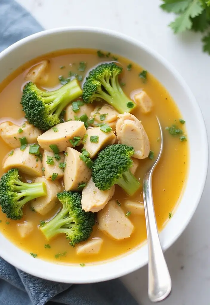 28 Healthy Chicken Soup Recipes That Heal & Warm the Soul - 22. Chicken and Broccoli Soup