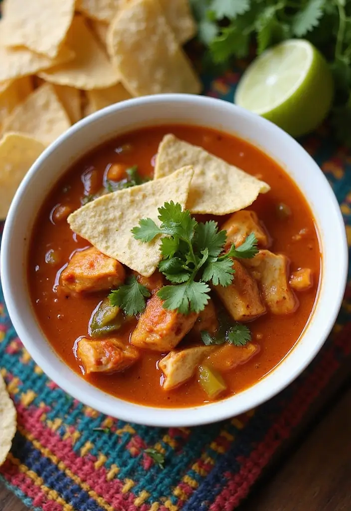 28 Healthy Chicken Soup Recipes That Heal & Warm the Soul - 4. Spicy Chicken Tortilla Soup