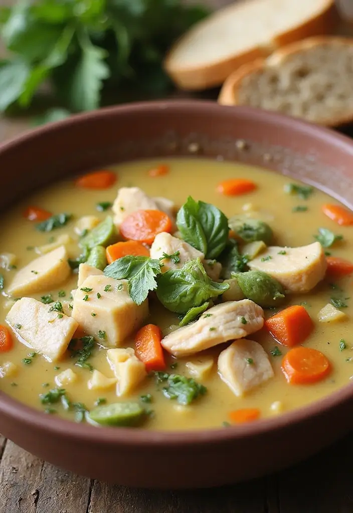 28 Healthy Chicken Soup Recipes That Heal & Warm the Soul - 5. Creamy Chicken and Vegetable Soup