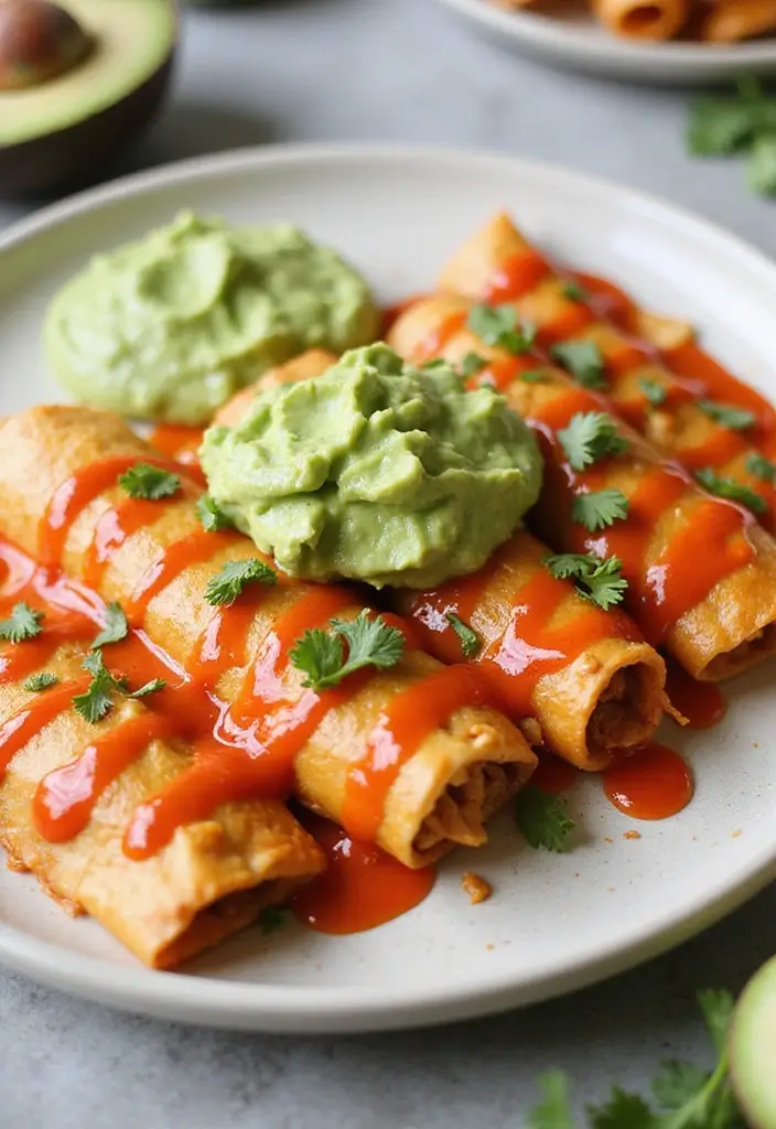 28 High Protein Chicken Enchiladas That Are Filling & Flavorful - 22. Sriracha Chicken Enchiladas