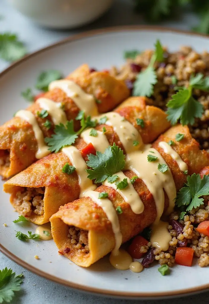 28 High Protein Chicken Enchiladas That Are Filling & Flavorful - 23. Mediterranean Vegan Enchiladas