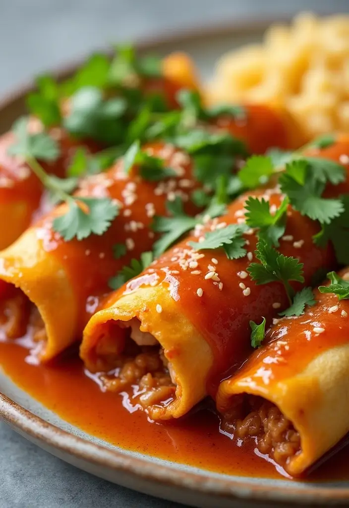 28 High Protein Chicken Enchiladas That Are Filling & Flavorful - 27. Sweet and Sour Chicken Enchiladas