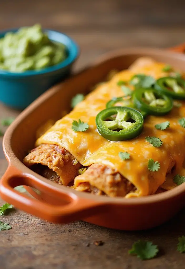 28 High Protein Chicken Enchiladas That Are Filling & Flavorful - 28. Nacho Chicken Enchiladas