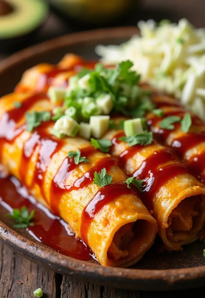 28 High Protein Chicken Enchiladas That Are Filling & Flavorful - 5. BBQ Chicken Enchiladas