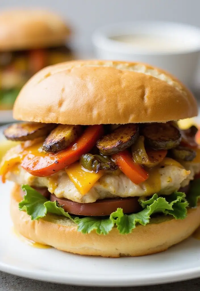 28 Honey Mustard Chicken Sandwich Recipes That Feel Caf�-Style 15 28 Honey Mustard Chicken Sandwich Recipes That Feel Caf�-Style - 14. Honey Mustard Chicken Sandwich with Roasted Veggies