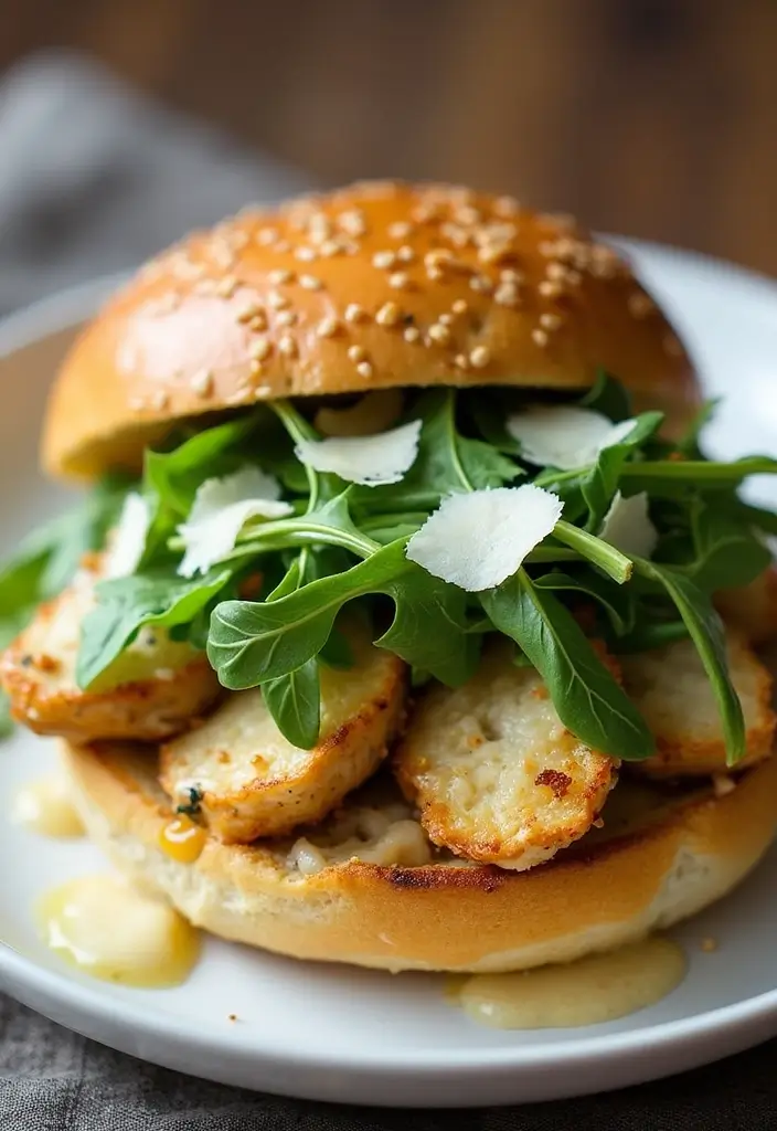 28 Honey Mustard Chicken Sandwich Recipes That Feel Caf�-Style 23 28 Honey Mustard Chicken Sandwich Recipes That Feel Caf�-Style - 22. Honey Mustard Chicken Sandwich with Arugula and Parmesan