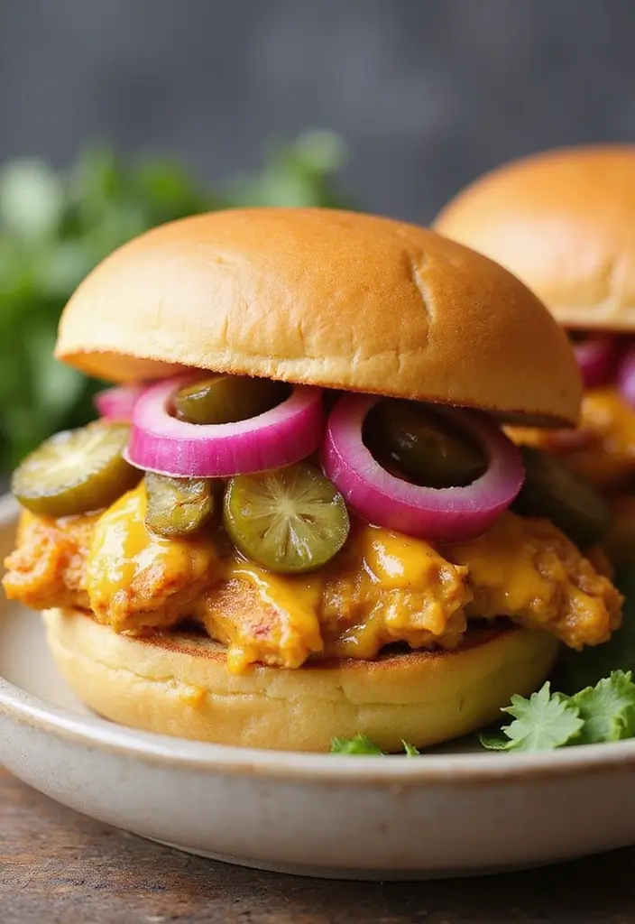 28 Honey Mustard Chicken Sandwich Recipes That Feel Caf�-Style 24 28 Honey Mustard Chicken Sandwich Recipes That Feel Caf�-Style - 23. Honey Mustard Chicken Sandwich with Pickled Onions