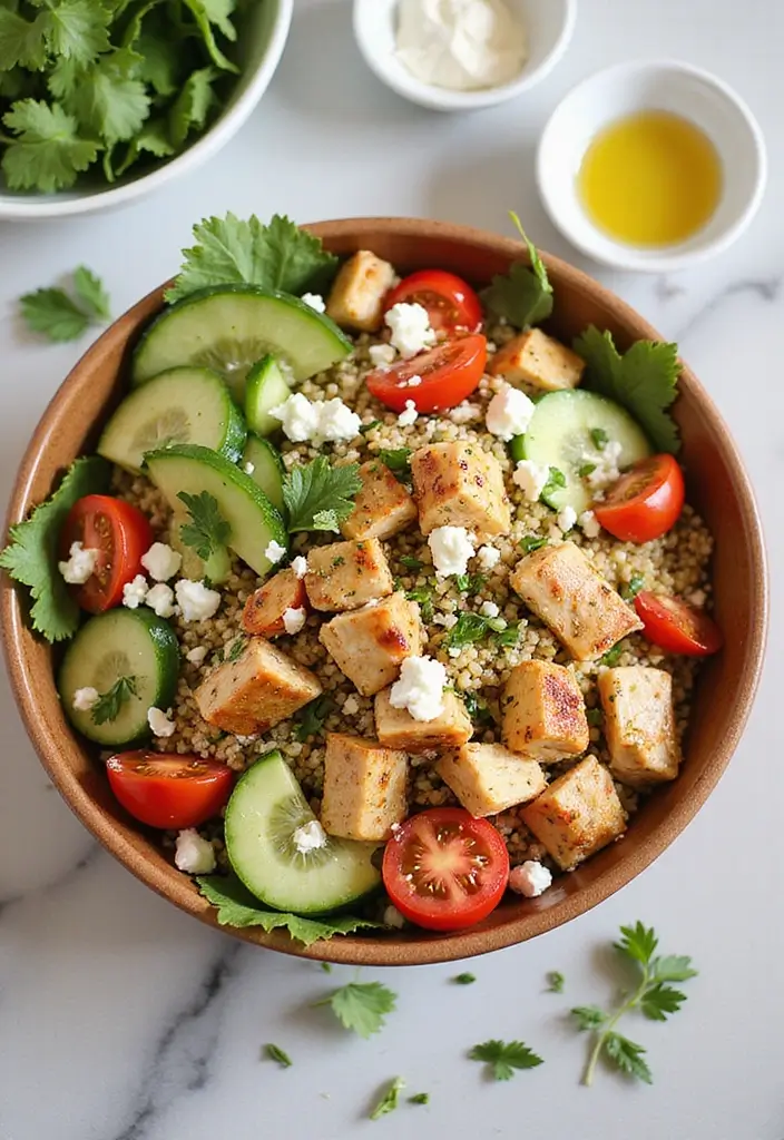 28 Quick Chicken Breast Recipes That Are Easy & Flavorful 11 28 Quick Chicken Breast Recipes That Are Easy & Flavorful - 10. Mediterranean Chicken Quinoa Bowl
