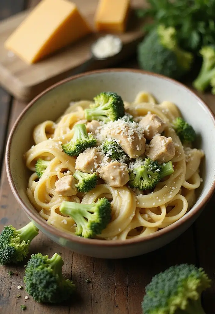 28 Shredded Chicken Pasta Recipes That Are Creamy & Comforting - 10. Creamy Broccoli Chicken Pasta
