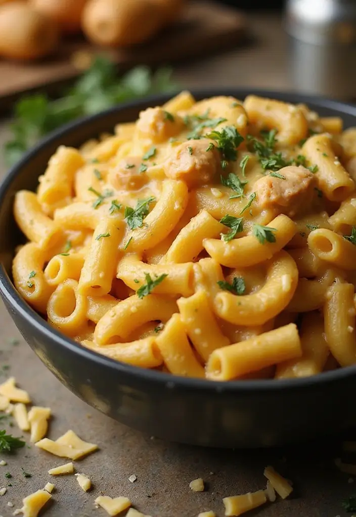 28 Shredded Chicken Pasta Recipes That Are Creamy & Comforting - 13. Creamy Cheddar Chicken Pasta