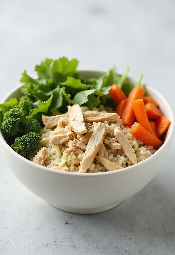 28 Shredded Chicken and Rice Recipes That Are Cozy & Quick - 15. Shredded Chicken Salad Rice Bowl
