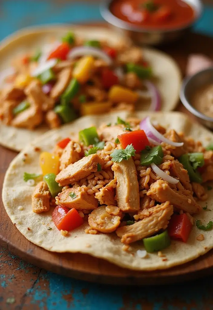 28 Shredded Chicken and Rice Recipes That Are Cozy & Quick - 24. Shredded Chicken and Rice Fajitas