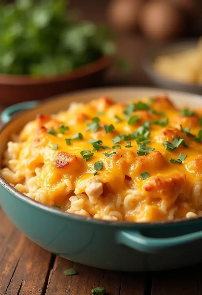 28 Shredded Chicken and Rice Recipes That Are Cozy & Quick - 28. Shredded Chicken and Rice Cheesy Bake