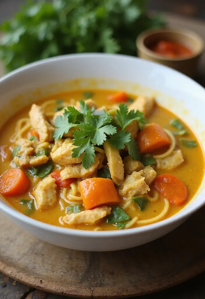 29 Asian Chicken Noodle Soup Recipes That Warm the Soul - 12. Curry Chicken Noodle Soup