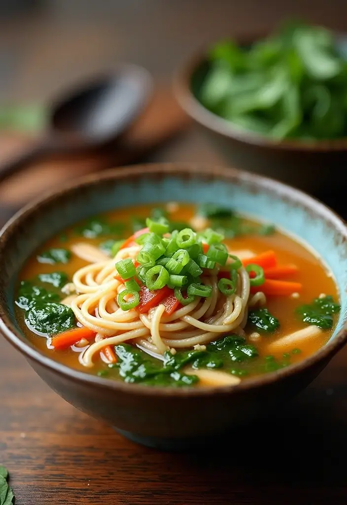 29 Asian Chicken Noodle Soup Recipes That Warm the Soul - 27. Chicken and Spinach Udon Soup