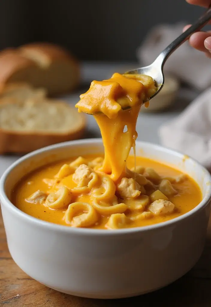 29 Chicken Noodle Soup Creamy Recipes That Warm You from Within - 12. Creamy Cheddar Chicken Noodle Soup