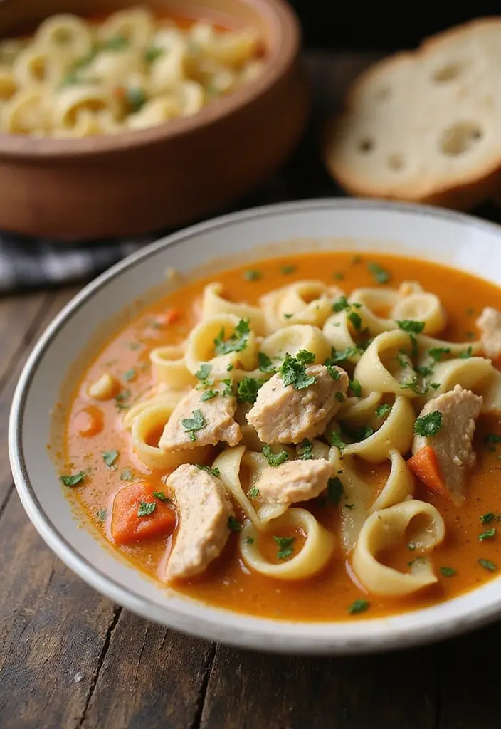 29 Chicken Noodle Soup Creamy Recipes That Warm You from Within - 20. Creamy Italian Chicken Noodle Soup