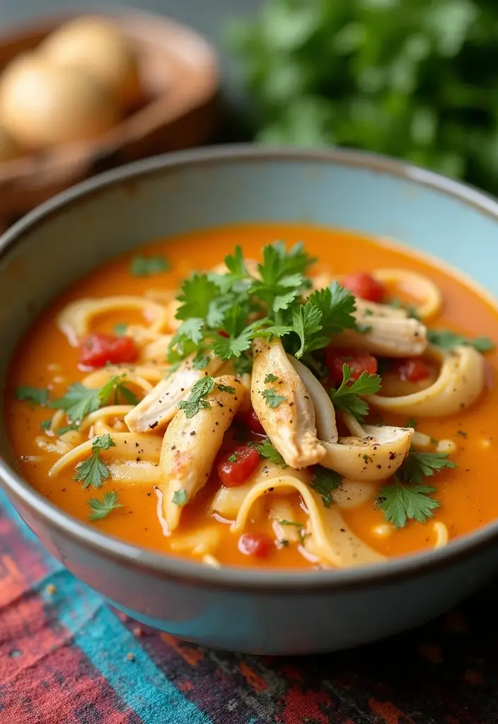 29 Chicken Noodle Soup Creamy Recipes That Warm You from Within - 25. Creamy Mediterranean Chicken Noodle Soup