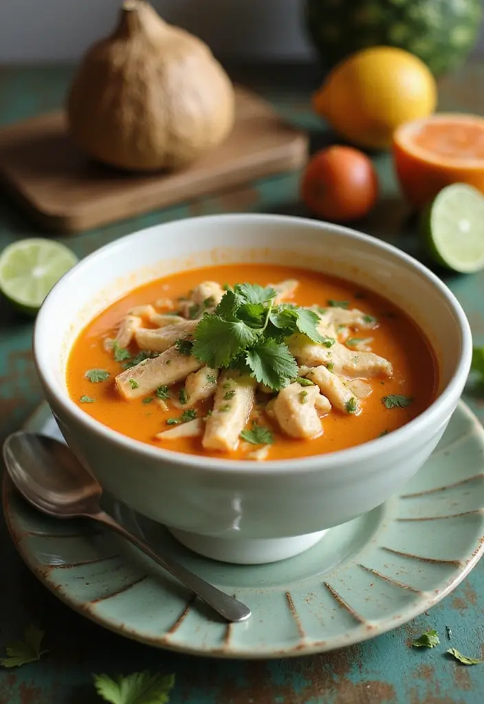 29 Chicken Noodle Soup Creamy Recipes That Warm You from Within - 5. Thai Coconut Cream Chicken Noodle Soup