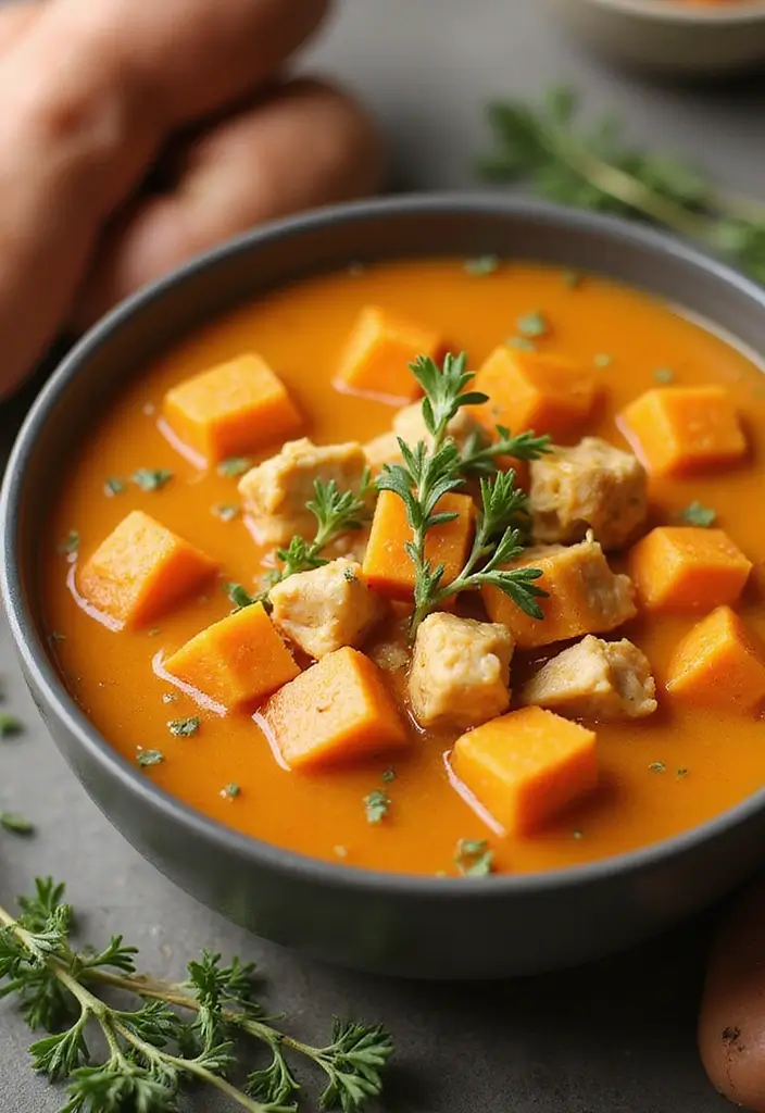 29 Easy Chicken Soup Recipes That Are Nourishing & Cozy - 16. Sweet Potato Chicken Soup