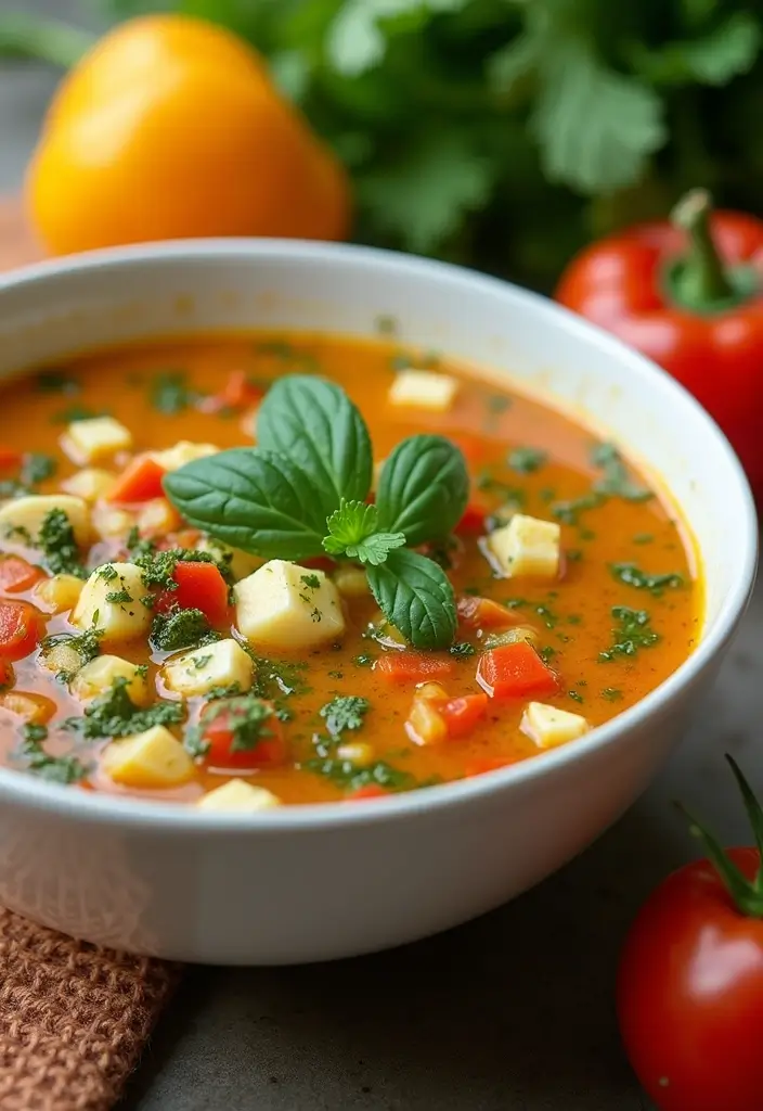 29 Easy Chicken Soup Recipes That Are Nourishing & Cozy - 21. Chicken Vegetable Soup with Pesto