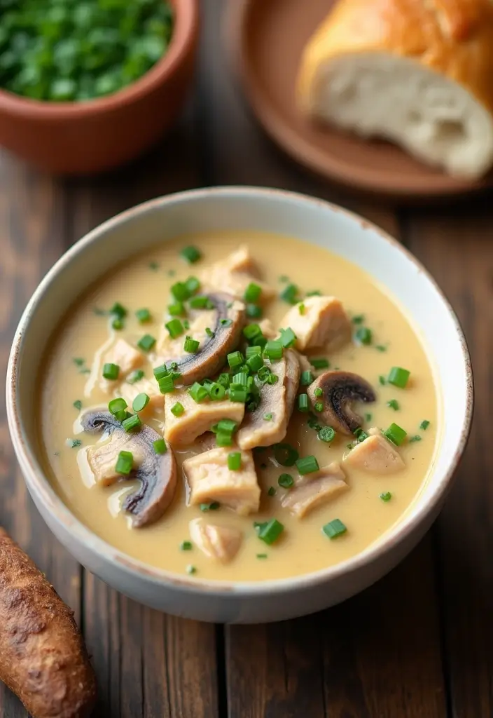 29 Easy Chicken Soup Recipes That Are Nourishing & Cozy - 4. Creamy Chicken and Mushroom Soup