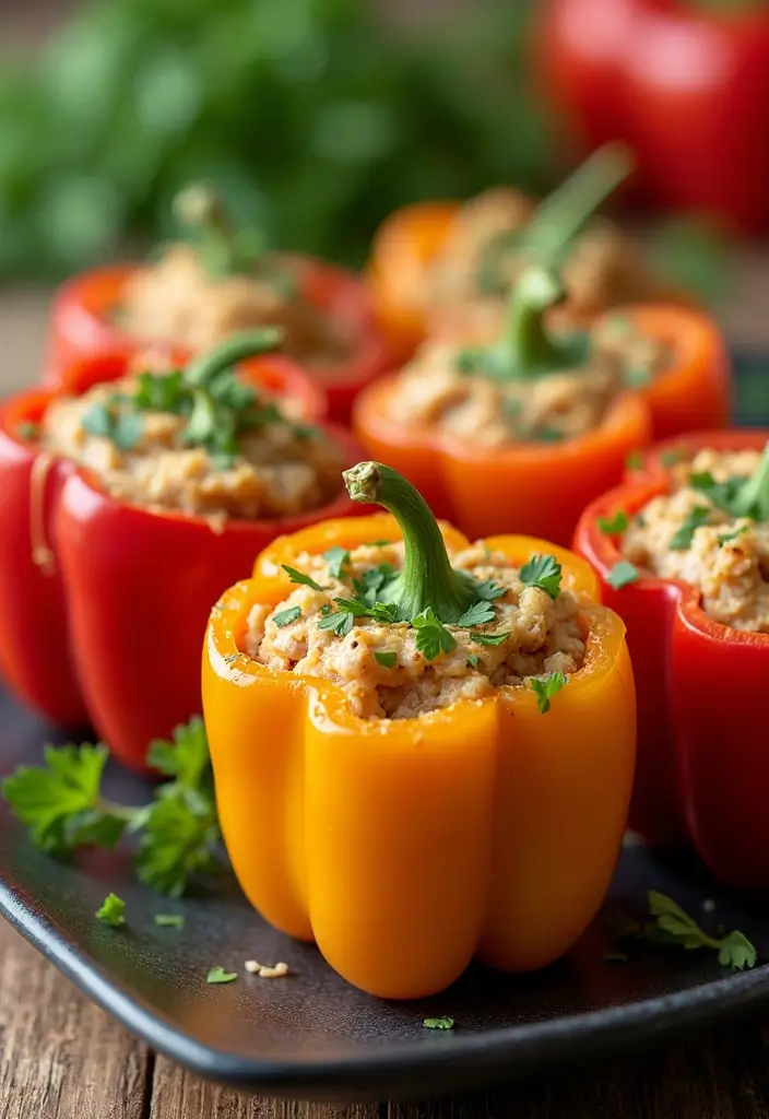 29 French Onion Chicken Crockpot Recipes That Are Easy Comfort - 15. French Onion Chicken Stuffed Peppers