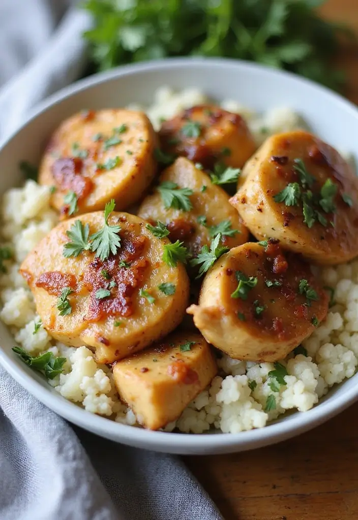 29 French Onion Chicken Crockpot Recipes That Are Easy Comfort - 23. French Onion Chicken and Cauliflower Rice