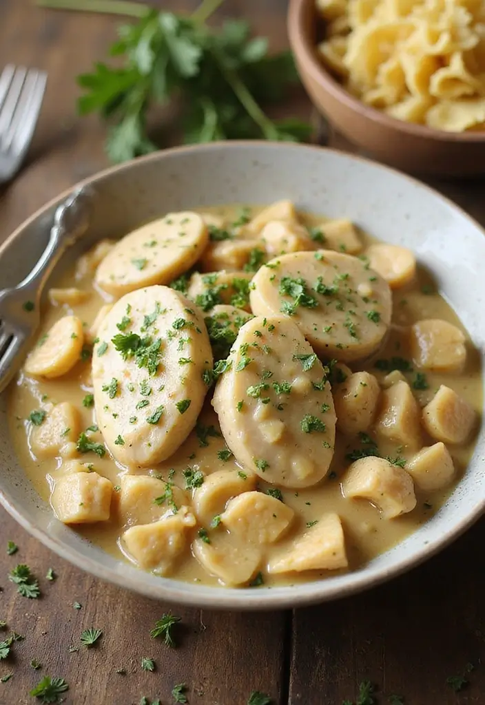 29 Frozen Chicken Breast Crockpot Recipes That Cook Themselves - 1. Creamy Garlic Chicken