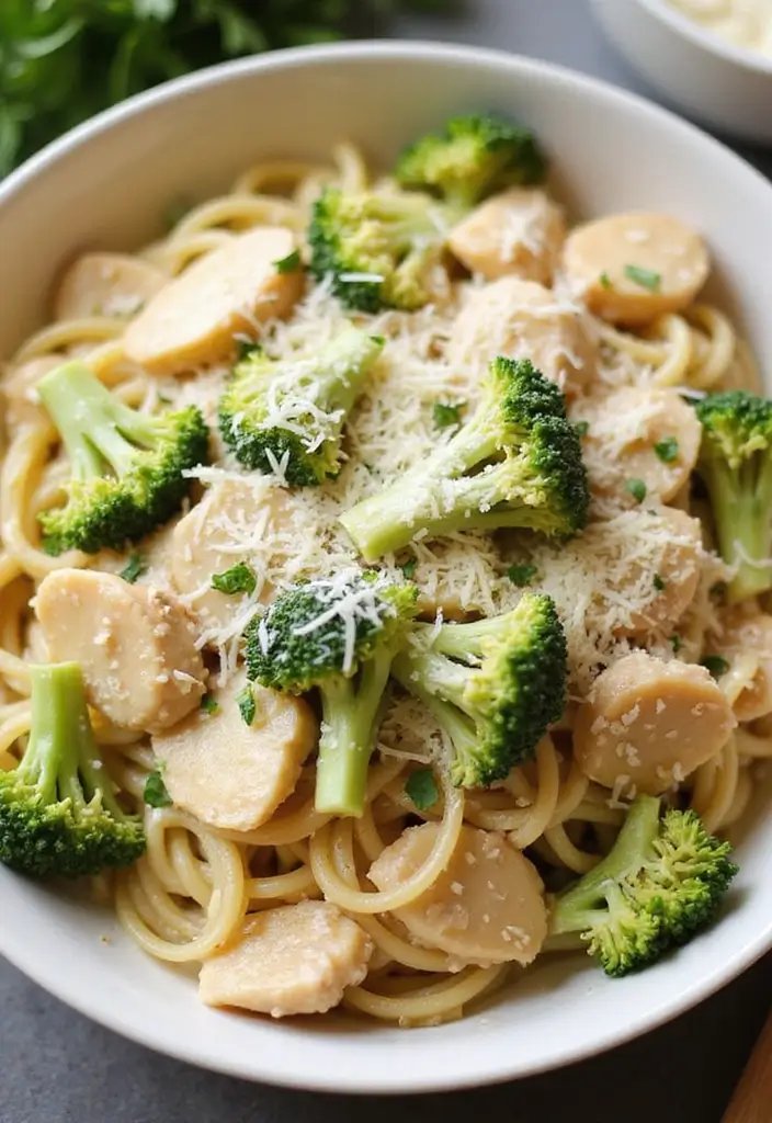 29 Frozen Chicken Breast Crockpot Recipes That Cook Themselves - 21. Chicken and Broccoli Alfredo