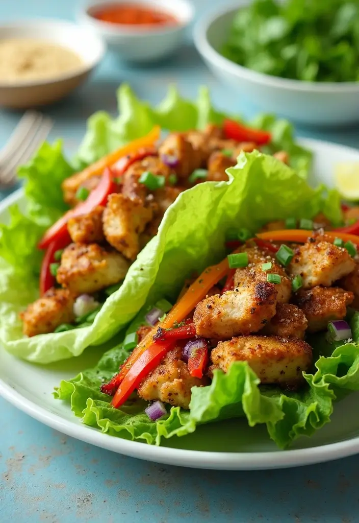 29 Salt and Pepper Chicken Recipes That Are Crispy & Addictive - 22. Salt and Pepper Chicken Lettuce Wraps