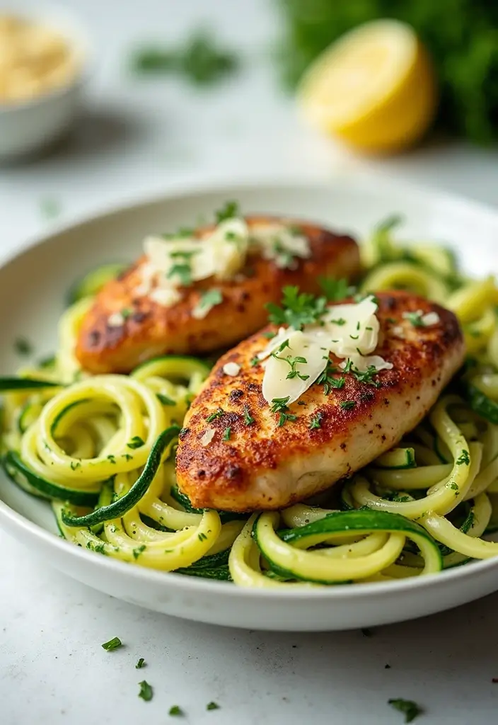 29 Salt and Pepper Chicken Recipes That Are Crispy & Addictive - 24. Salt and Pepper Chicken with Zucchini Noodles