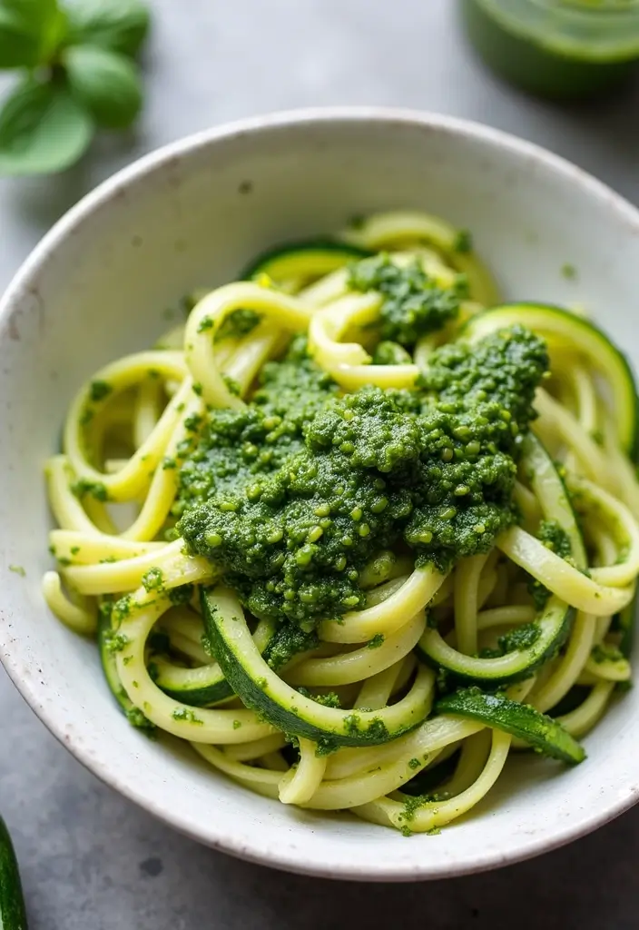 29 Sides for Roasted Chicken That Add Warm Flavor - 18. Zucchini Noodles with Pesto