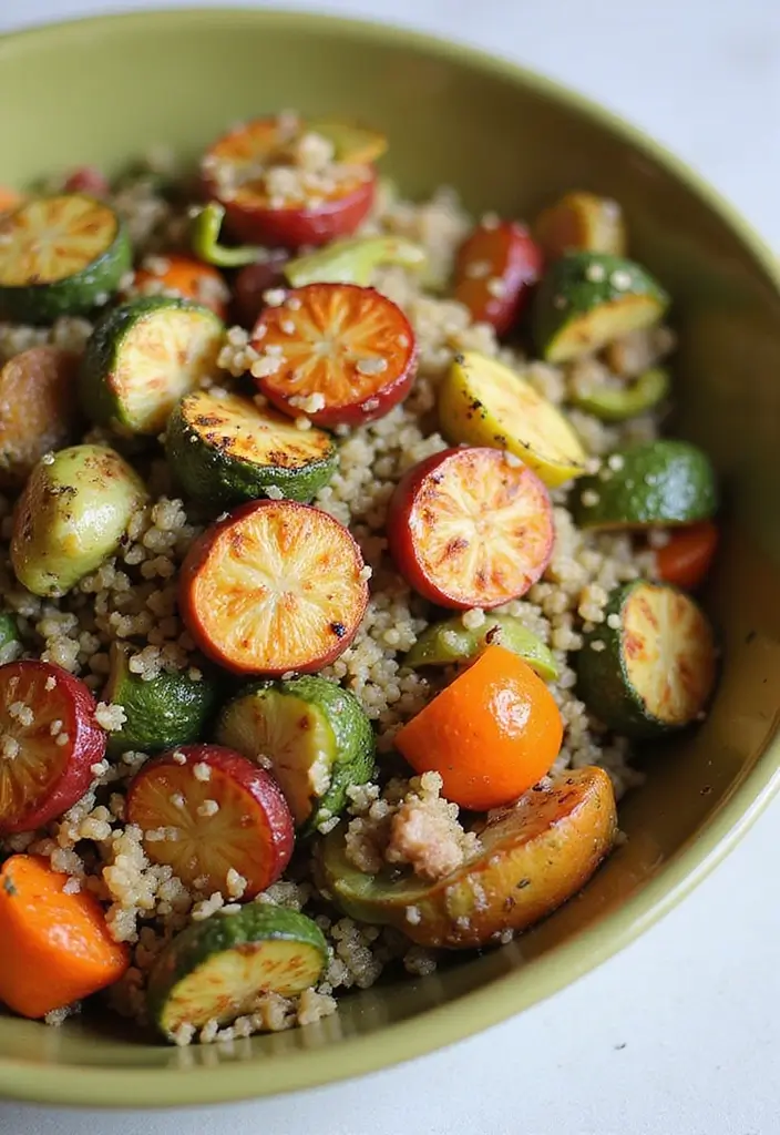 29 Sides for Roasted Chicken That Add Warm Flavor - 6. Quinoa Salad with Roasted Vegetables