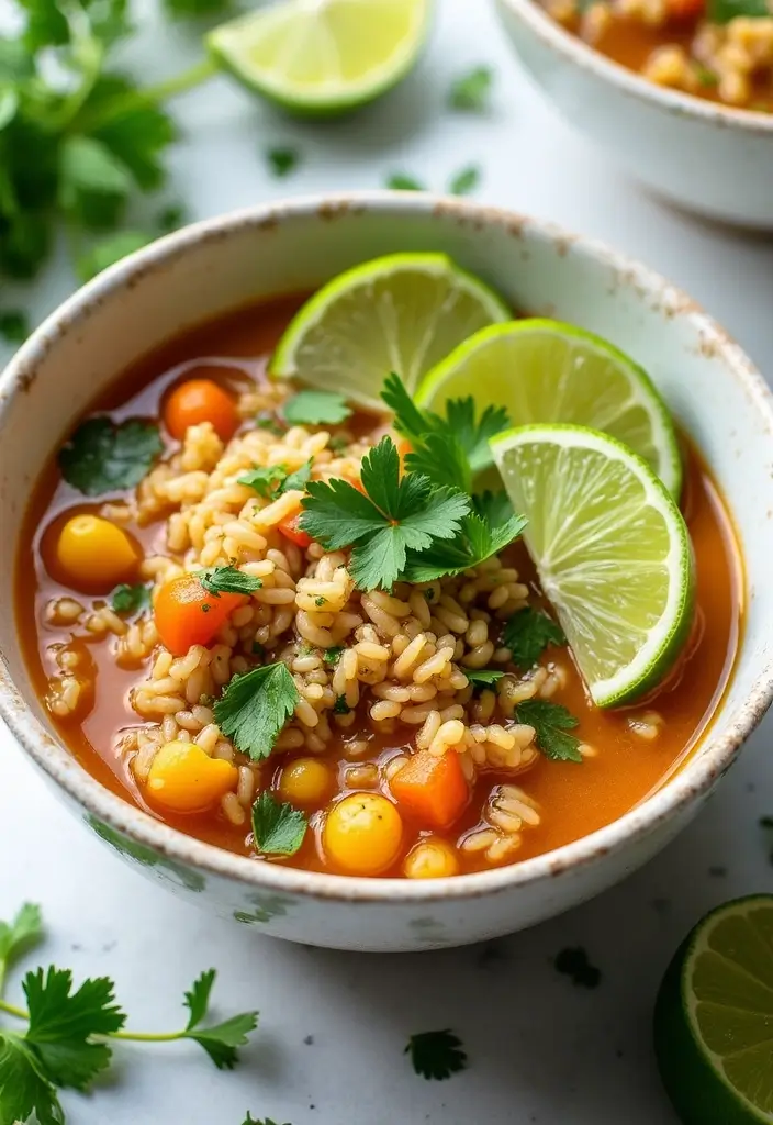 29 Wild Rice and Chicken Soup Recipes That Are Creamy & Hearty - 10. Cilantro Lime Wild Rice and Chicken Soup