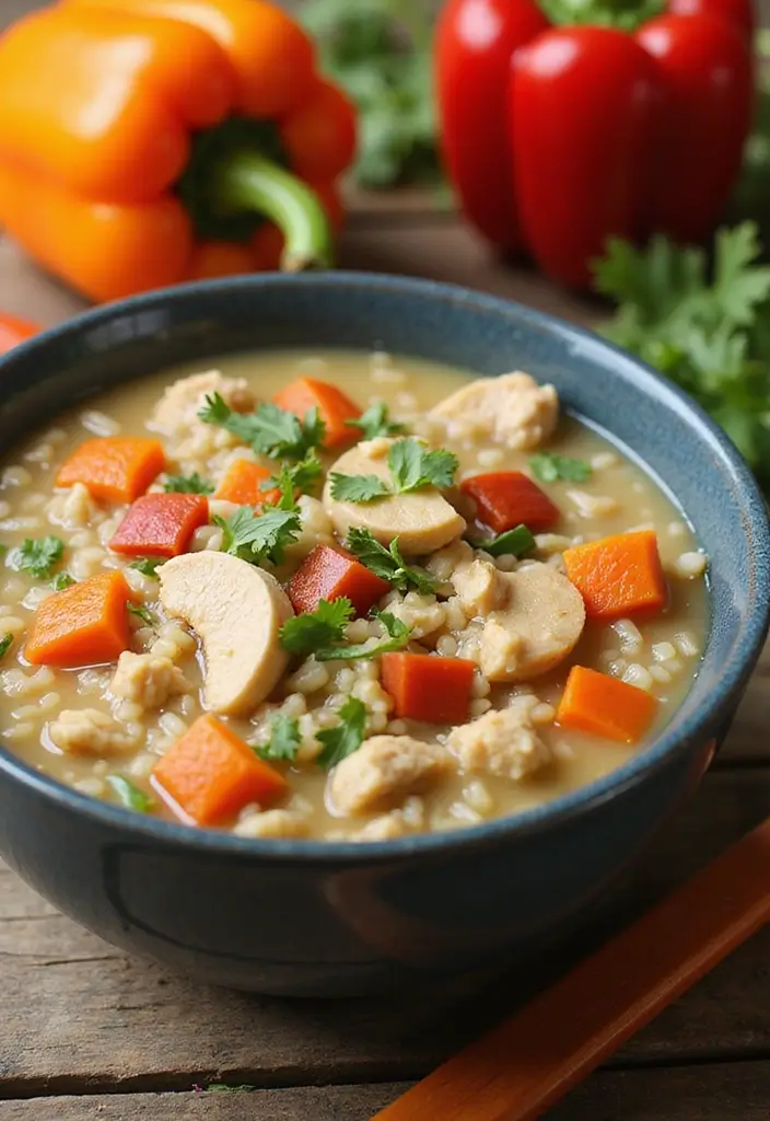 29 Wild Rice and Chicken Soup Recipes That Are Creamy & Hearty - 23. Wild Rice and Chicken Soup with Bell Peppers
