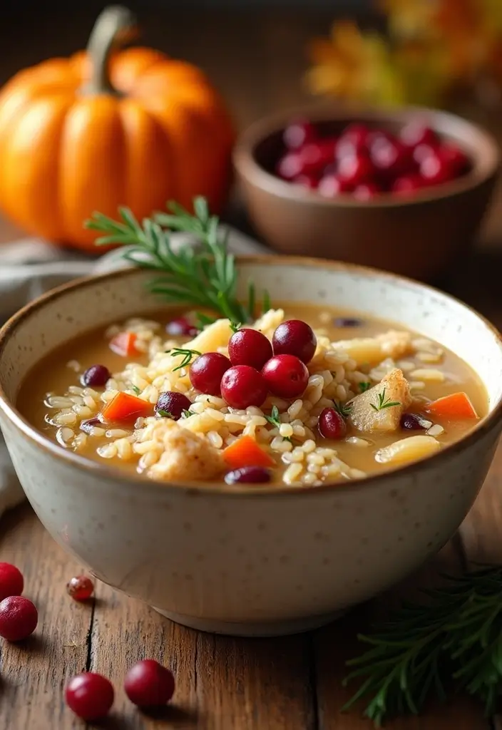 29 Wild Rice and Chicken Soup Recipes That Are Creamy & Hearty - 29. Wild Rice and Chicken Soup with Cranberries