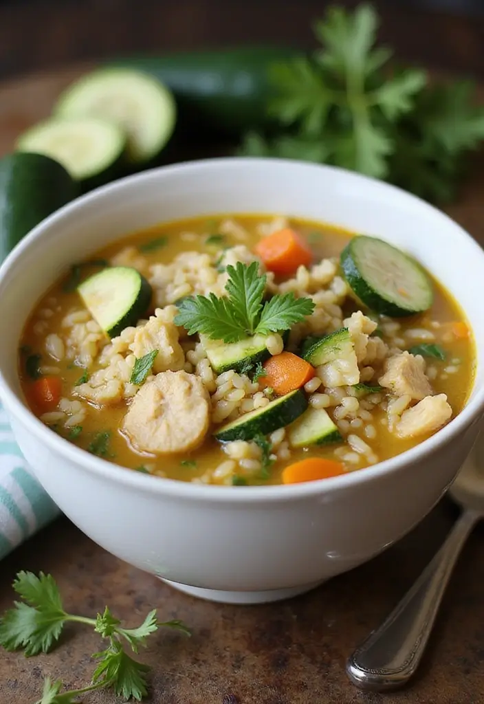 29 Wild Rice and Chicken Soup Recipes That Are Creamy & Hearty - 9. Wild Rice and Chicken Soup with Zucchini