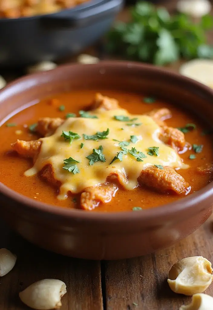 30 Cheesy Chicken Enchilada Soup Recipes That Are Creamy & Spicy - 10. Garlic Parmesan Cheesy Chicken Enchilada Soup